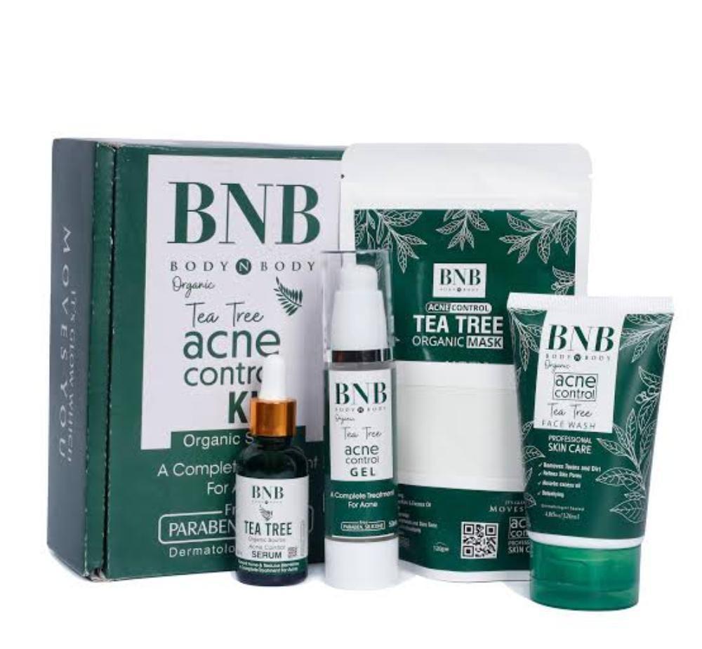 Acne Control Facial Kit - 5 Pcs with Hydrating Tea Tree Wash and Pore Clearing Gel