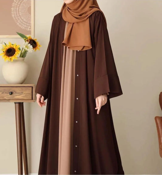 Georgette Plain Full Abaya with Stoller