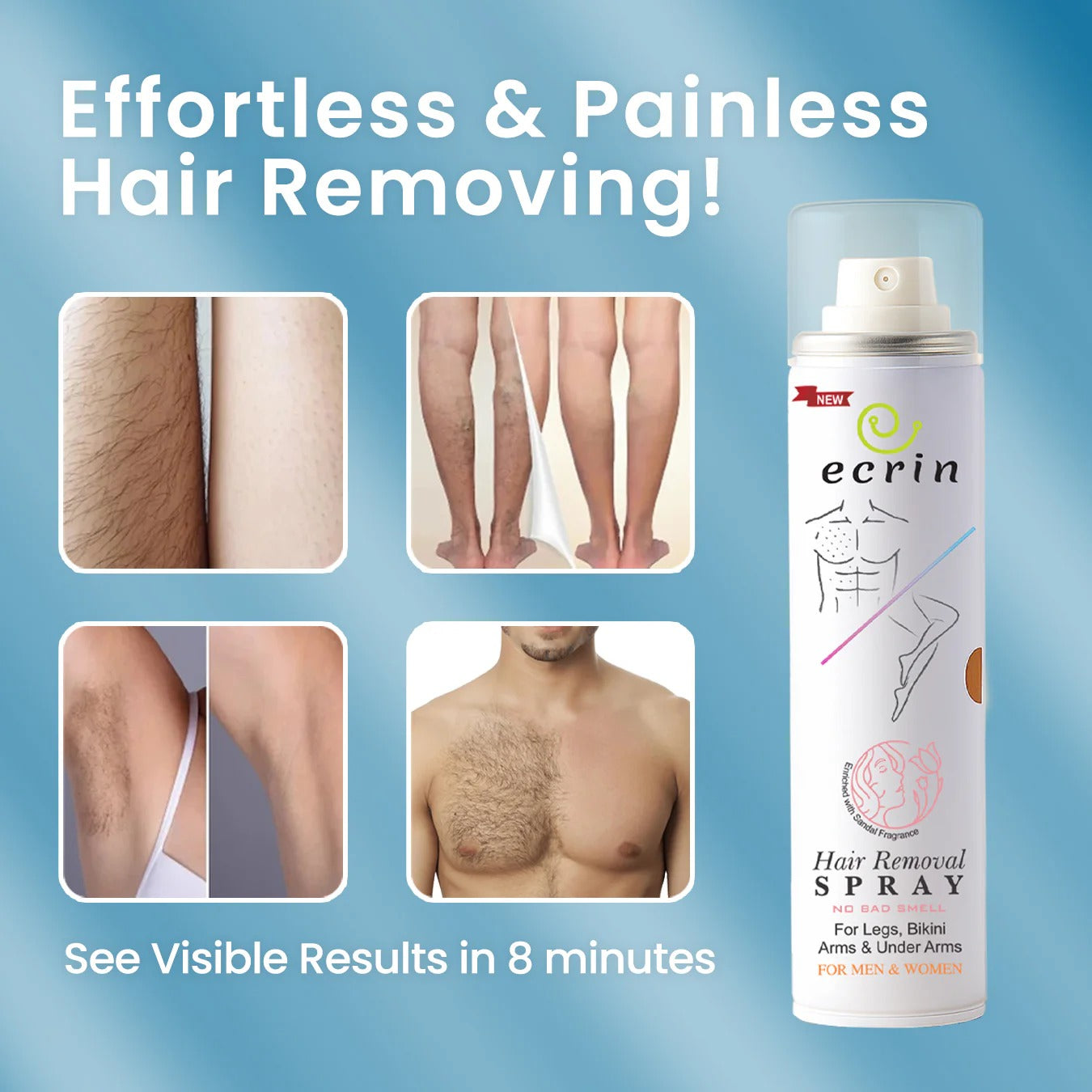 New Ecrin Hair Removal Foaming Spray - Advance Formula with Refreshing Fragrance