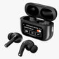 A9 Pro Earbuds With Anc Technology Sleek Matte Black Design Led Indicator Built In Screen And Clear Sound Quality - Black